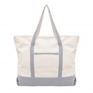 Extra Large Canvas Tote Bag with Zipper - Large Canvas Beach Bags - Big Size Shopping Bag with Zipper Top and Handles