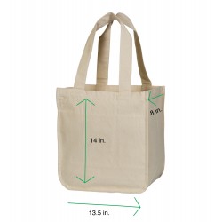 Reusable Grocery Bags with Bottle Sleeves - Organic Cotton Canvas Grocery Shopping Bags - Extremely Sturdy & High Quality Grocery Tote Bags