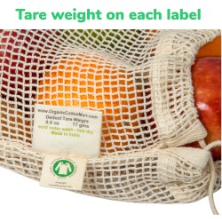 Reusable Onion Storage Bags - Organic Cotton Mesh Onion Bags with Drawstring - Washable Net Onion Sacks - Potato Storage Bags (3 X-Large)