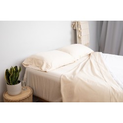 100% GOTS Certified Organic Cotton Sheets for Cozy Sleep - Sateen Weave - Full Set of Bedding Sheets & Pillowcases - 300 Threads